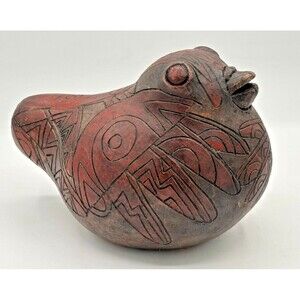 Ernesto Duran Chile Studio Ceramic Folk Art Pottery Bird Figure Vintage‎ Signed
